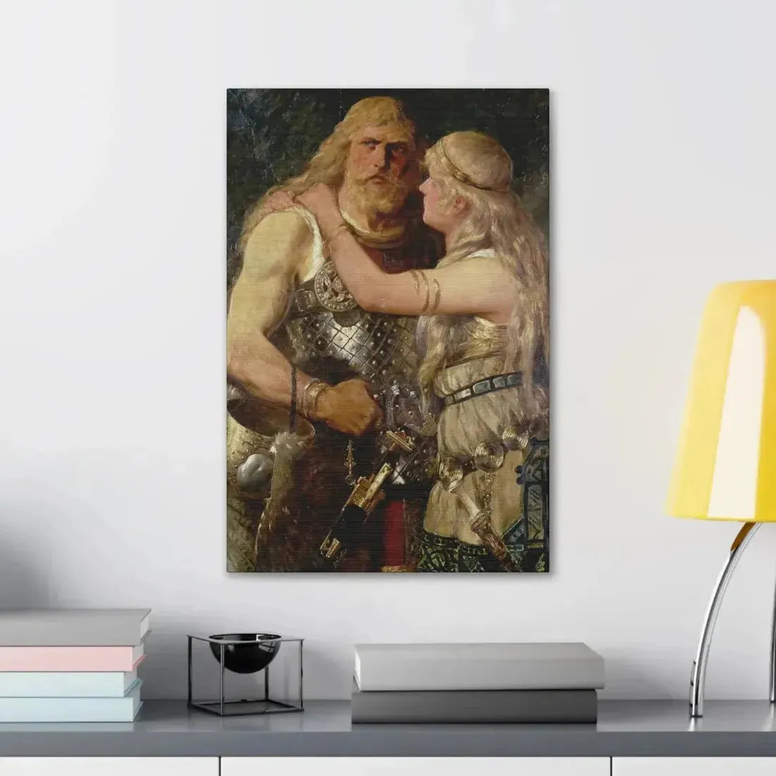 Johannes Gehrts (1855-1921) Armin verabschiedet sich von Thusnelda - 1884 - Canvas Wall Art - The Sticker Space