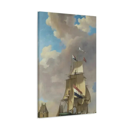 Johannes Hermanus Koekkoek (1778-1851) A Merchantman off Veere - Canvas Wall Art - The Sticker Space