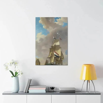 Johannes Hermanus Koekkoek (1778-1851) A Merchantman off Veere - Canvas Wall Art - The Sticker Space