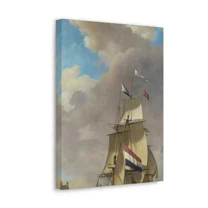 Johannes Hermanus Koekkoek (1778-1851) A Merchantman off Veere - Canvas Wall Art - The Sticker Space