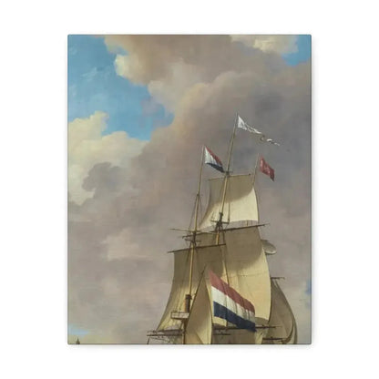 Johannes Hermanus Koekkoek (1778-1851) A Merchantman off Veere - Canvas Wall Art - The Sticker Space