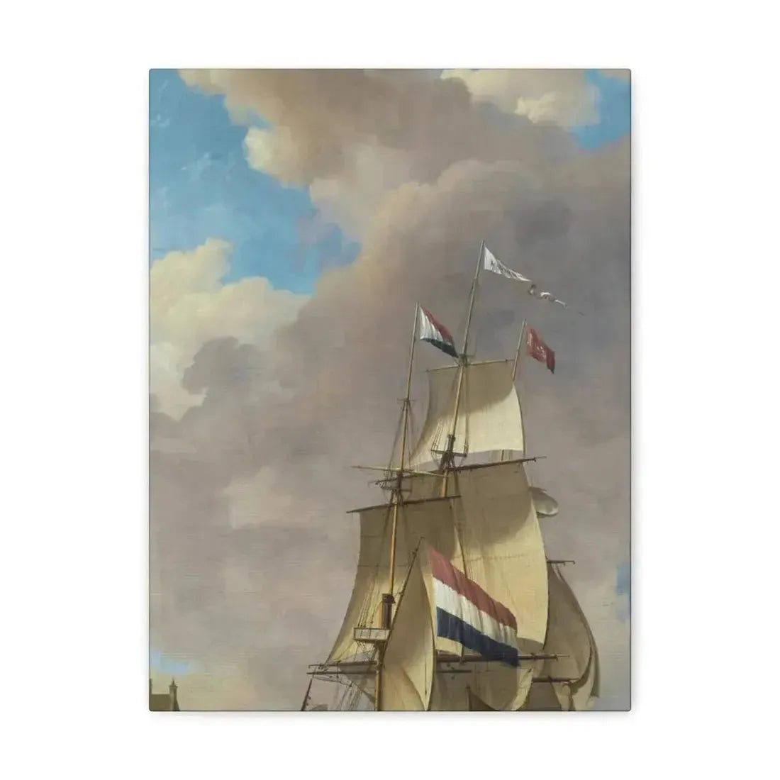 Johannes Hermanus Koekkoek (1778-1851) A Merchantman off Veere - Canvas Wall Art - The Sticker Space