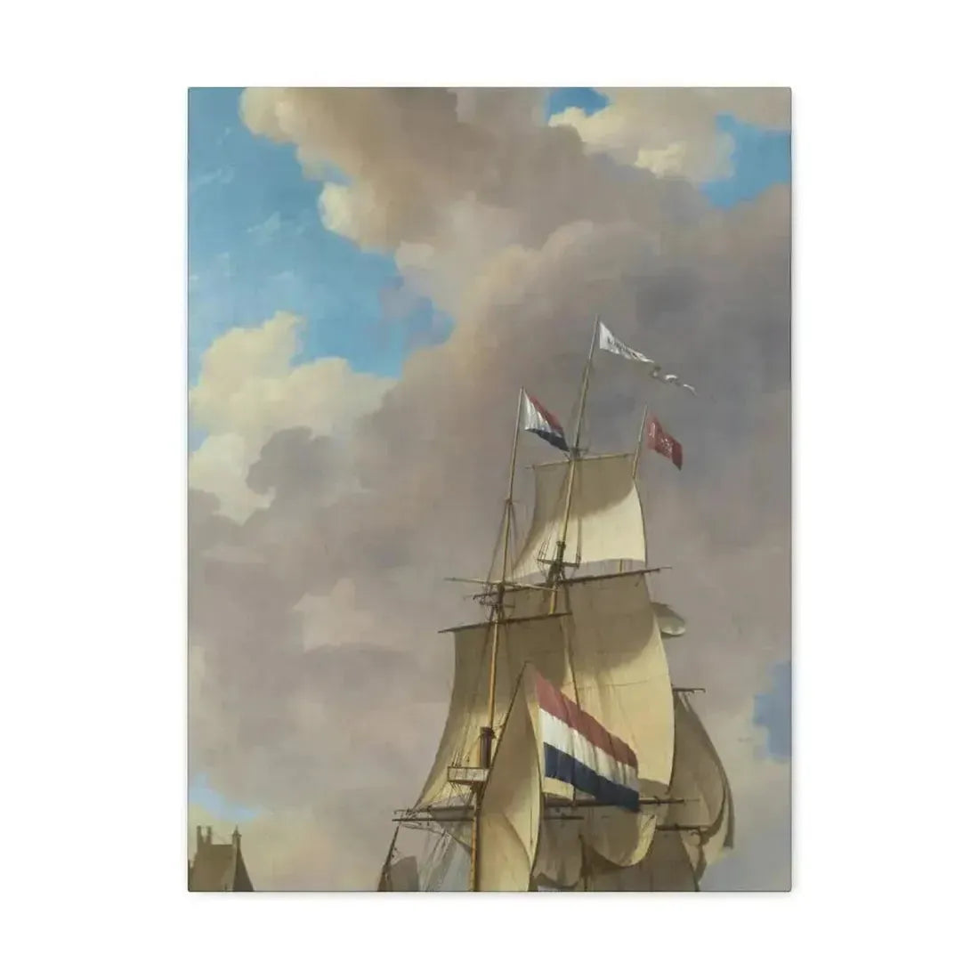 Johannes Hermanus Koekkoek (1778-1851) A Merchantman off Veere - Canvas Wall Art - The Sticker Space
