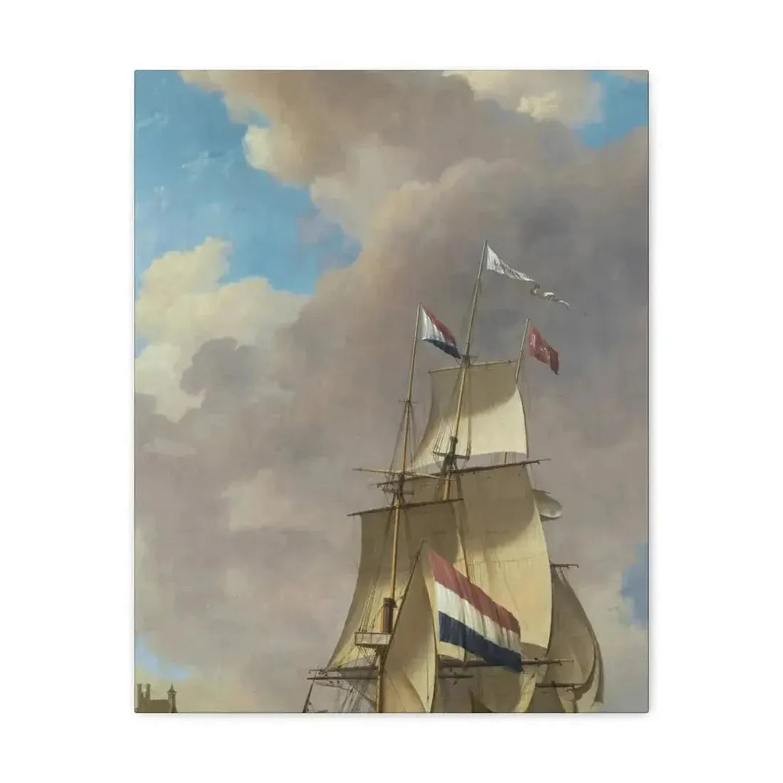 Johannes Hermanus Koekkoek (1778-1851) A Merchantman off Veere - Canvas Wall Art - The Sticker Space
