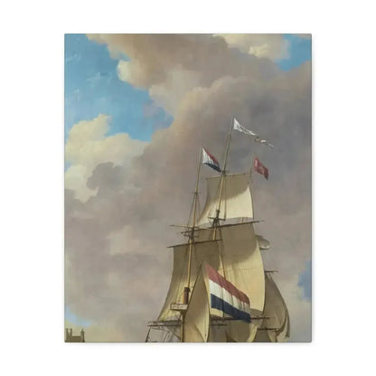 Johannes Hermanus Koekkoek (1778-1851) A Merchantman off Veere - Canvas Wall Art - The Sticker Space