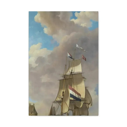 Johannes Hermanus Koekkoek (1778-1851) A Merchantman off Veere - Canvas Wall Art - The Sticker Space