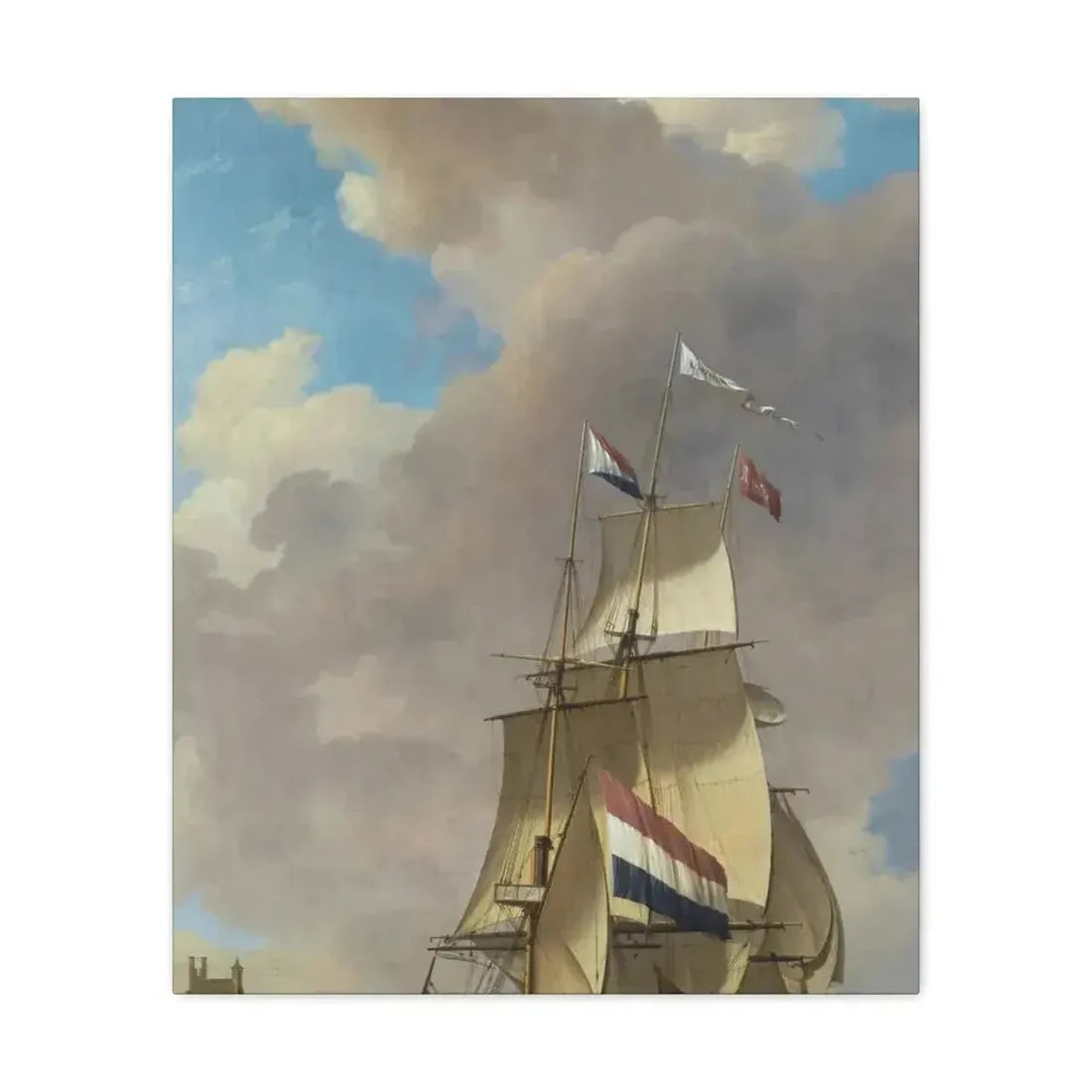 Johannes Hermanus Koekkoek (1778-1851) A Merchantman off Veere - Canvas Wall Art - The Sticker Space