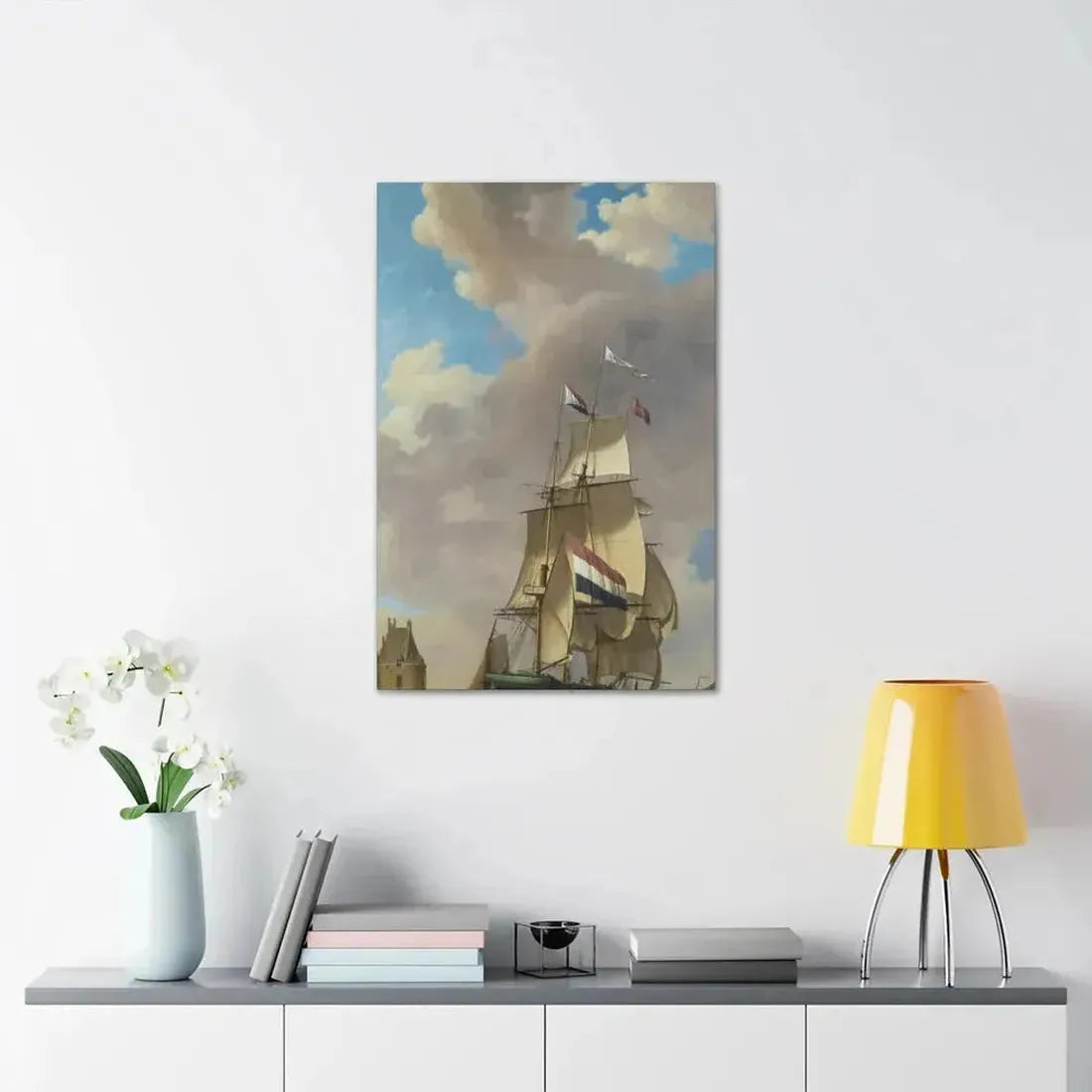 Johannes Hermanus Koekkoek (1778-1851) A Merchantman off Veere - Canvas Wall Art - The Sticker Space