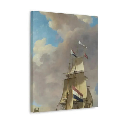 Johannes Hermanus Koekkoek (1778-1851) A Merchantman off Veere - Canvas Wall Art - The Sticker Space