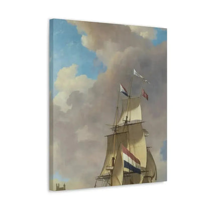 Johannes Hermanus Koekkoek (1778-1851) A Merchantman off Veere - Canvas Wall Art - The Sticker Space