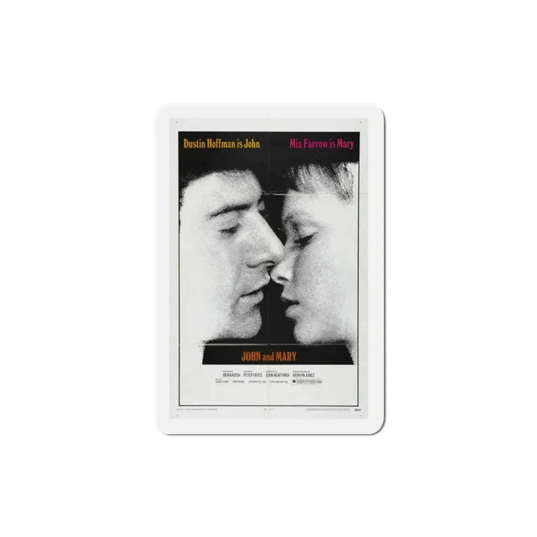 John and Mary 1969 Movie Poster Refrigerator Magnet - The Sticker Space