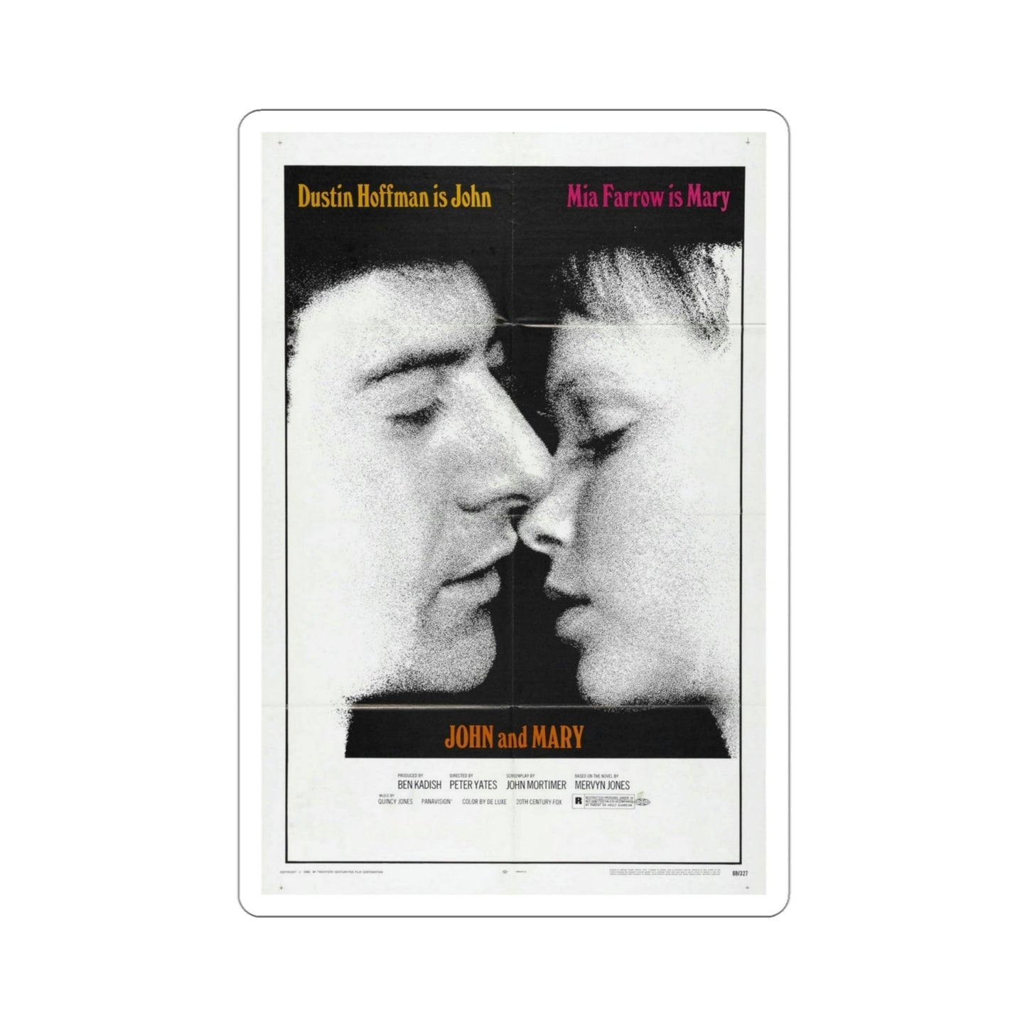 John and Mary 1969 Movie Poster STICKER Vinyl Die-Cut Decal-4 Inch-The Sticker Space