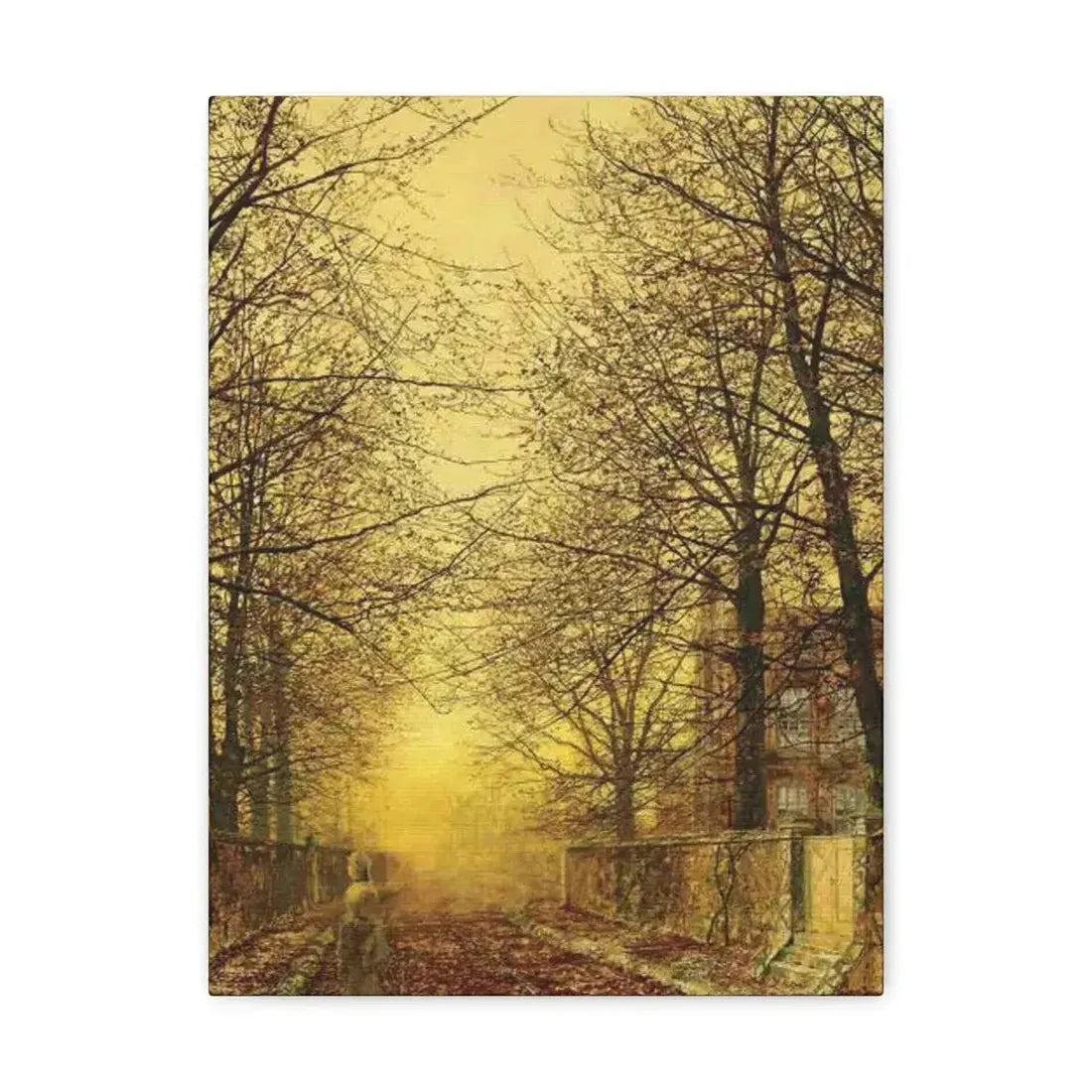 John Atkinson Grimshaw (1836-1893) A Golden Country Road - Canvas Wall Art 12″ x 16″ 1.25" - The Sticker Space