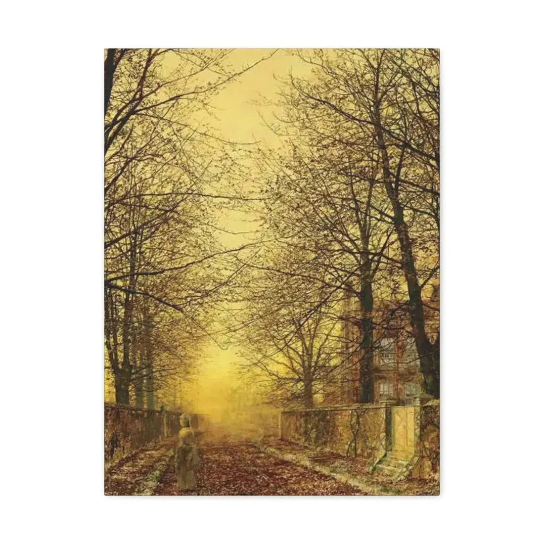 John Atkinson Grimshaw (1836-1893) A Golden Country Road - Canvas Wall Art 18″ x 24″ 1.25" - The Sticker Space