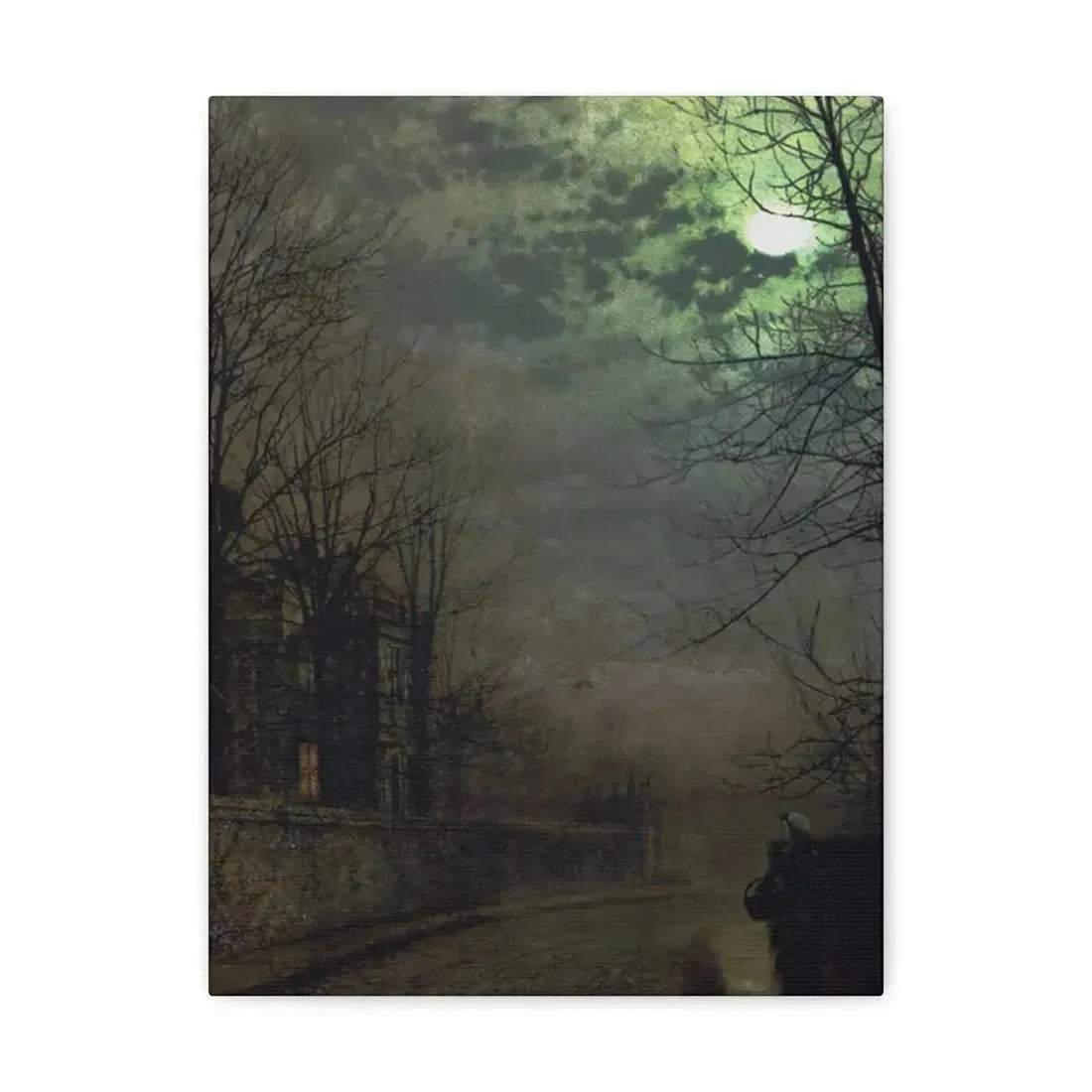 John Atkinson Grimshaw (1836-1893) A Lane In Headingley, Leeds - 1881 - Canvas Wall Art 12″ x 16″ 1.25" - The Sticker Space