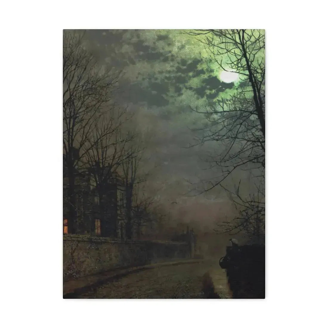 John Atkinson Grimshaw (1836-1893) A Lane In Headingley, Leeds - 1881 - Canvas Wall Art 18″ x 24″ 1.25" - The Sticker Space