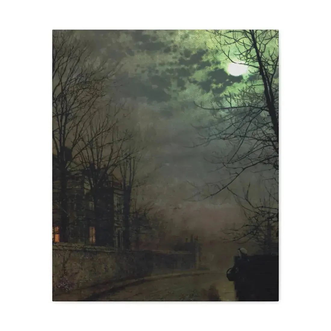 John Atkinson Grimshaw (1836-1893) A Lane In Headingley, Leeds - 1881 - Canvas Wall Art 20″ x 24″ 1.25" - The Sticker Space