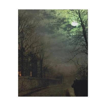John Atkinson Grimshaw (1836-1893) A Lane In Headingley, Leeds - 1881 - Canvas Wall Art 24″ x 30″ 1.25" - The Sticker Space