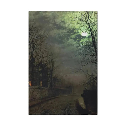 John Atkinson Grimshaw (1836-1893) A Lane In Headingley, Leeds - 1881 - Canvas Wall Art 24″ x 36″ 1.25" - The Sticker Space