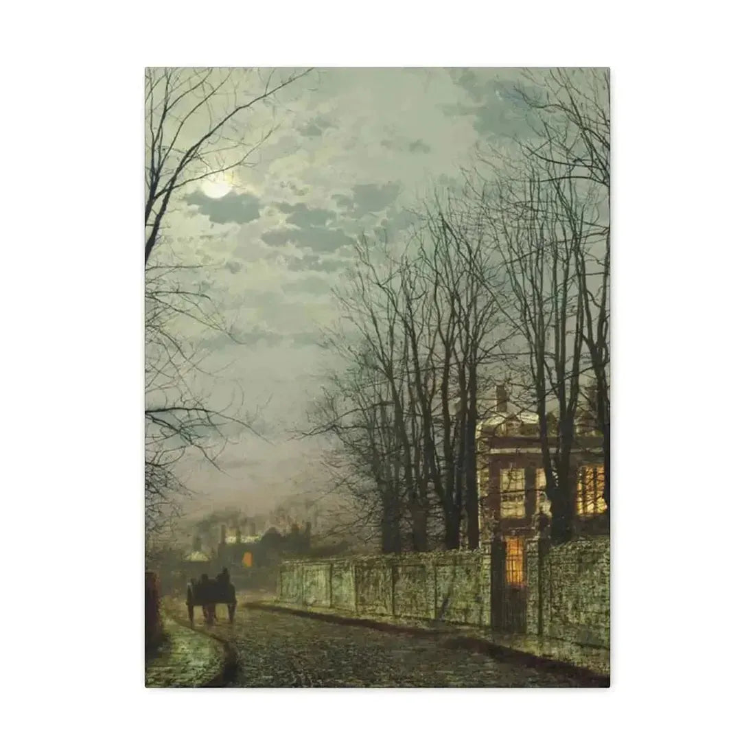 John Atkinson Grimshaw (1836-1893) A Wintry Moon 1886 - Canvas Wall Art - The Sticker Space