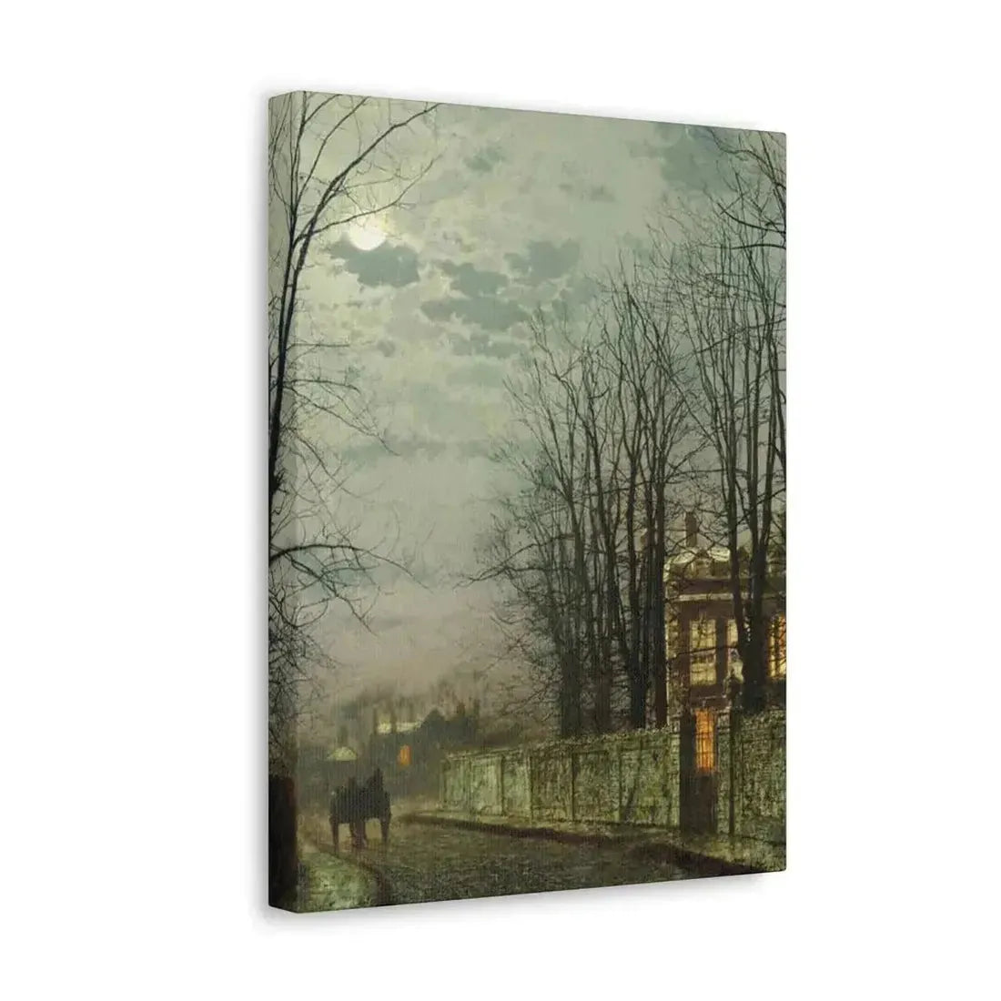 John Atkinson Grimshaw (1836-1893) A Wintry Moon 1886 - Canvas Wall Art - The Sticker Space