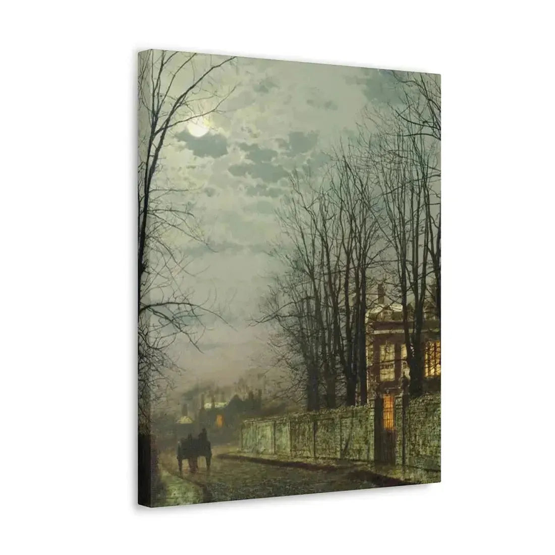 John Atkinson Grimshaw (1836-1893) A Wintry Moon 1886 - Canvas Wall Art - The Sticker Space