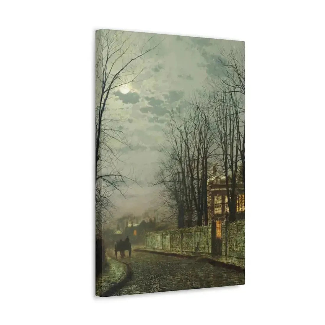 John Atkinson Grimshaw (1836-1893) A Wintry Moon 1886 - Canvas Wall Art - The Sticker Space