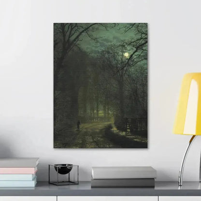 John Atkinson Grimshaw (1836-1893) A Yorkshire Lane in November - 1873 - Canvas Wall Art - The Sticker Space