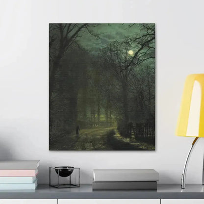 John Atkinson Grimshaw (1836-1893) A Yorkshire Lane in November - 1873 - Canvas Wall Art - The Sticker Space