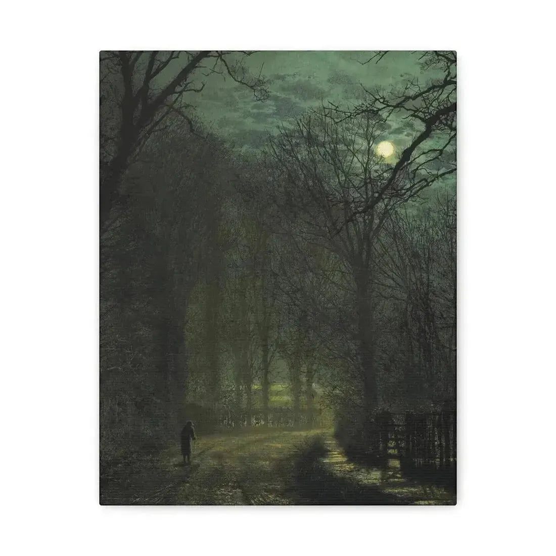 John Atkinson Grimshaw (1836-1893) A Yorkshire Lane in November - 1873 - Canvas Wall Art - The Sticker Space