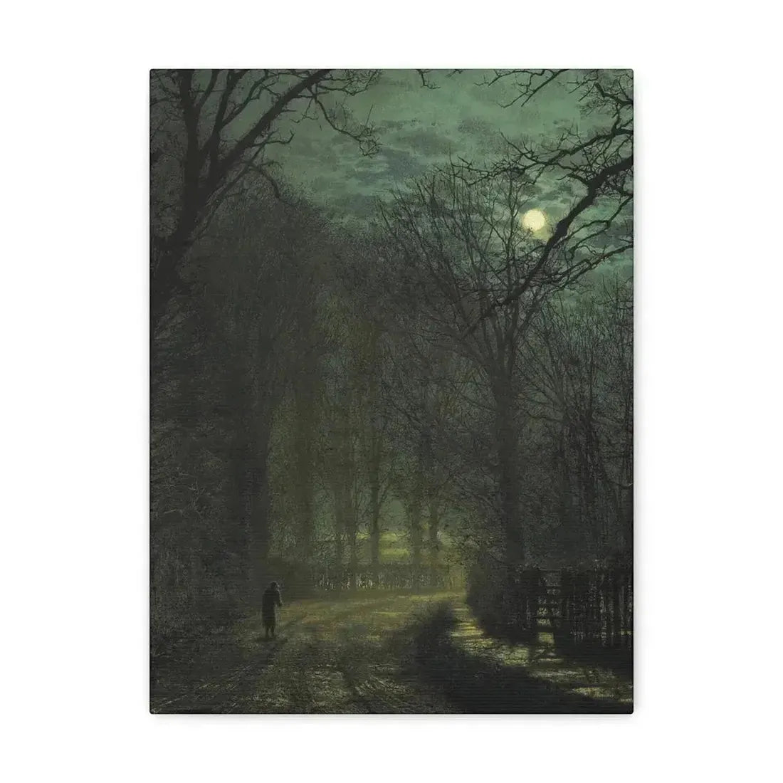 John Atkinson Grimshaw (1836-1893) A Yorkshire Lane in November - 1873 - Canvas Wall Art - The Sticker Space