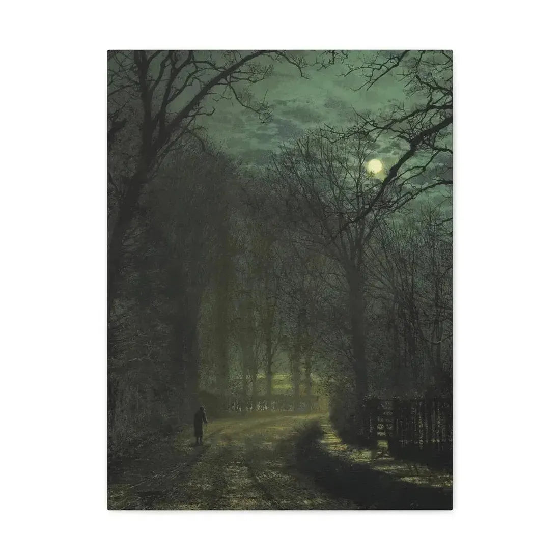 John Atkinson Grimshaw (1836-1893) A Yorkshire Lane in November - 1873 - Canvas Wall Art - The Sticker Space