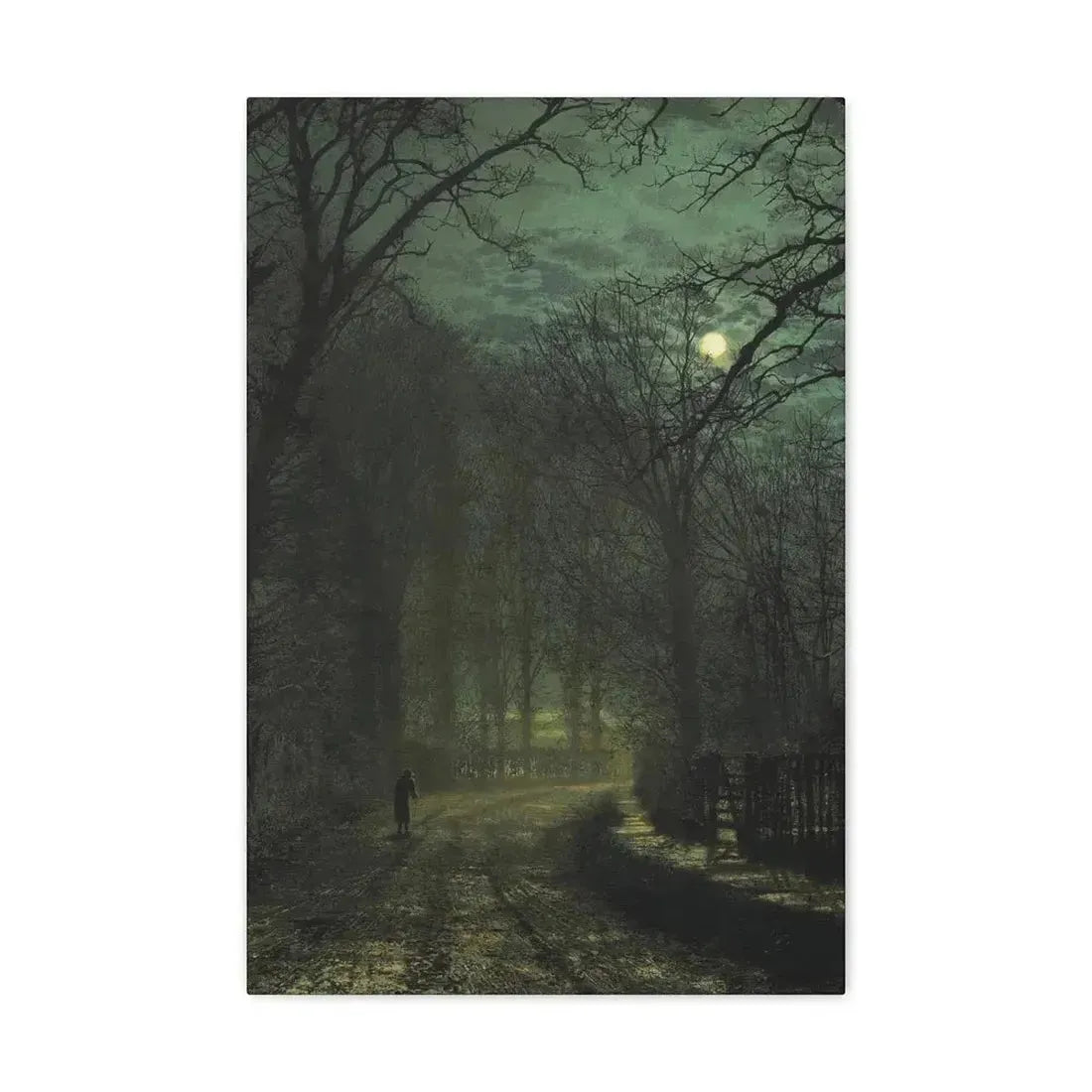 John Atkinson Grimshaw (1836-1893) A Yorkshire Lane in November - 1873 - Canvas Wall Art - The Sticker Space