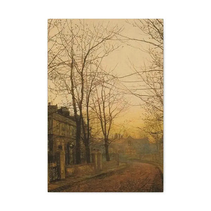 John Atkinson Grimshaw (1836-1893) An Autumn Idyll - 1885 - Canvas Wall Art 16″ x 24″ 1.25" - The Sticker Space