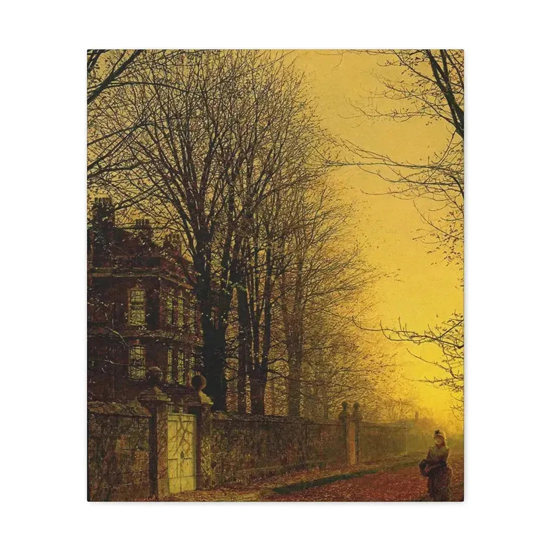 John Atkinson Grimshaw (1836-1893) Autumn Gold - Canvas Wall Art 20″ x 24″ 1.25" - The Sticker Space