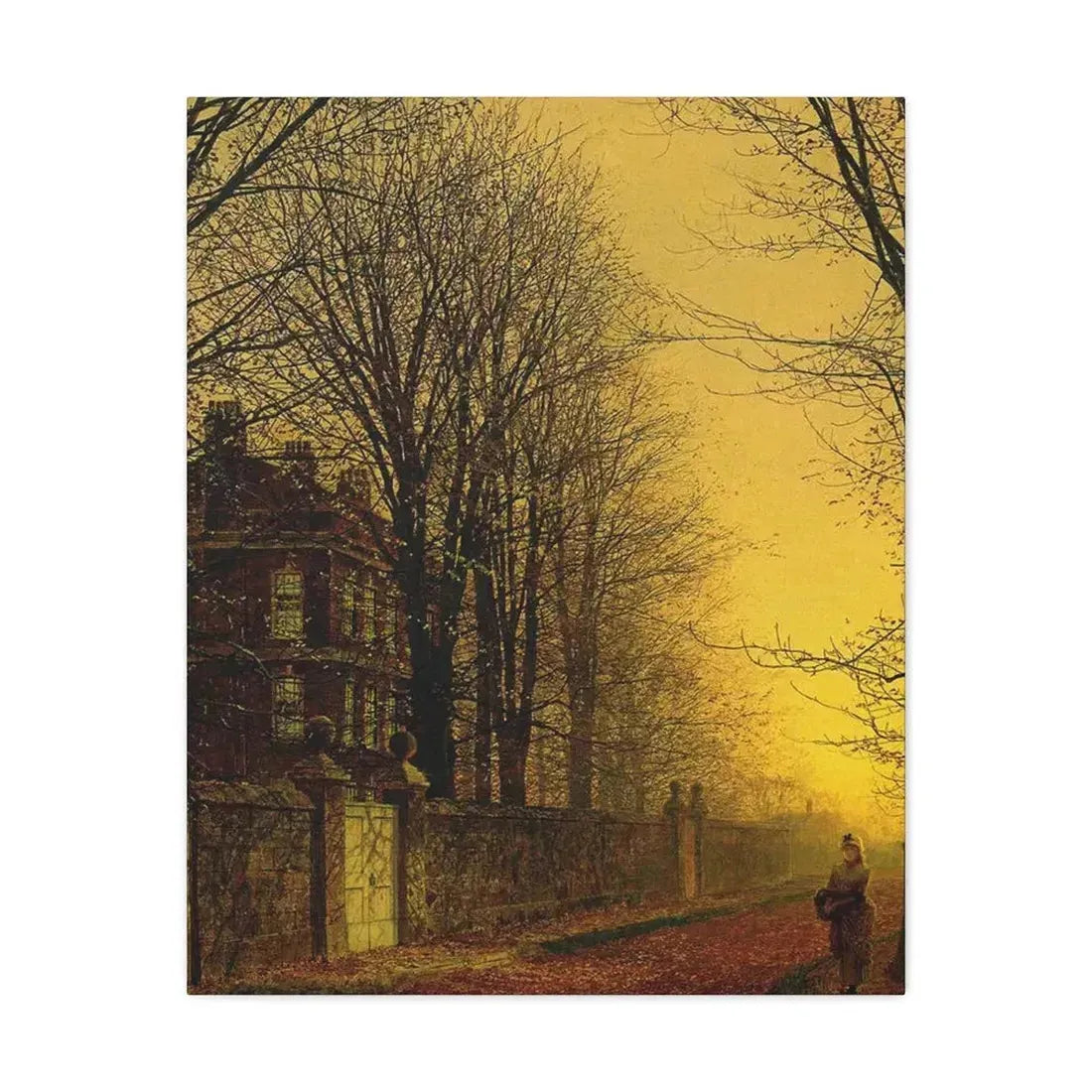 John Atkinson Grimshaw (1836-1893) Autumn Gold - Canvas Wall Art 24″ x 30″ 1.25" - The Sticker Space