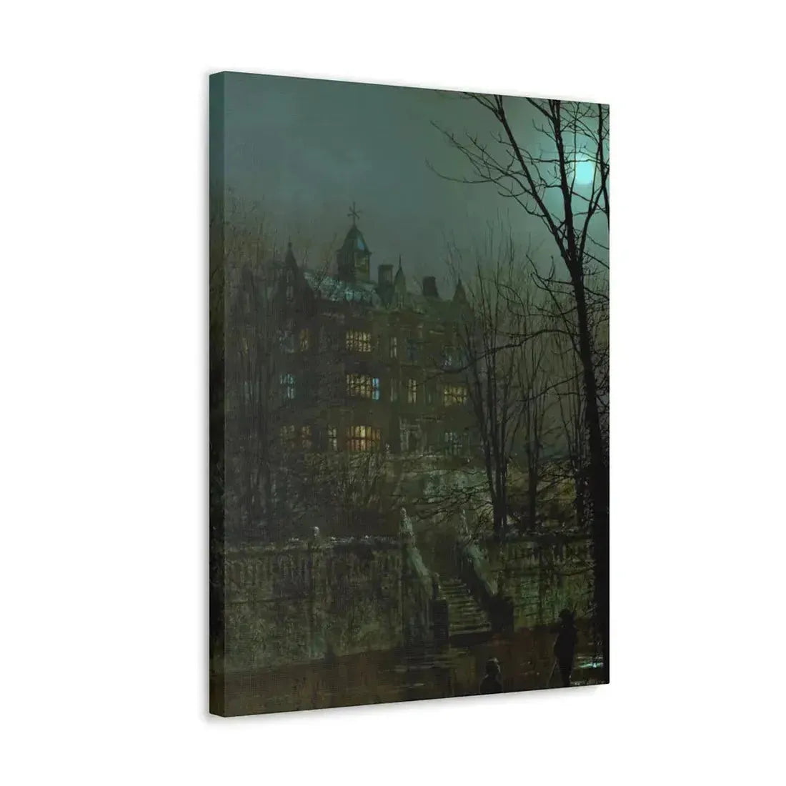 John Atkinson Grimshaw (1836-1893) Knostrop Old Hall, Leeds - 1883 - Canvas Wall Art - The Sticker Space