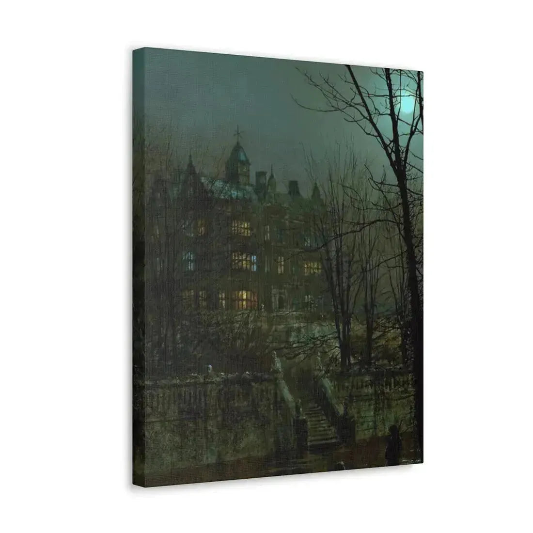 John Atkinson Grimshaw (1836-1893) Knostrop Old Hall, Leeds - 1883 - Canvas Wall Art - The Sticker Space