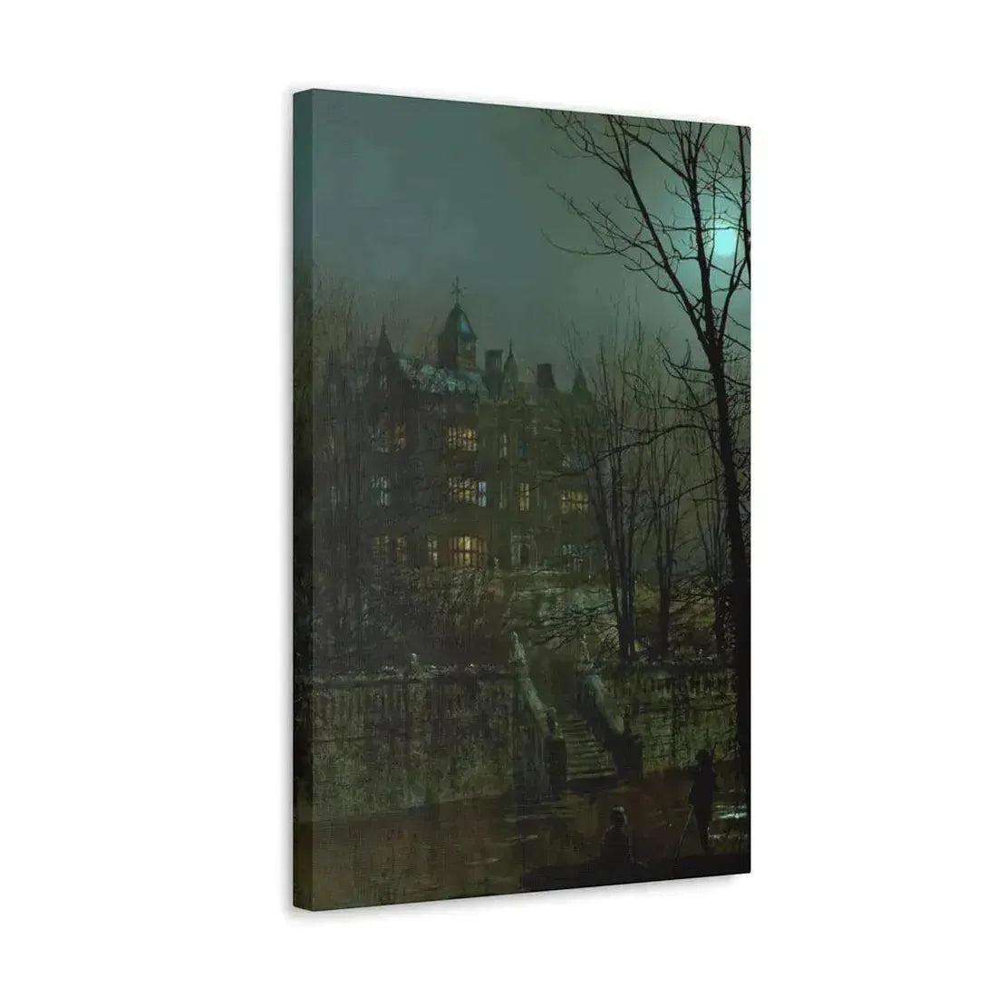 John Atkinson Grimshaw (1836-1893) Knostrop Old Hall, Leeds - 1883 - Canvas Wall Art - The Sticker Space