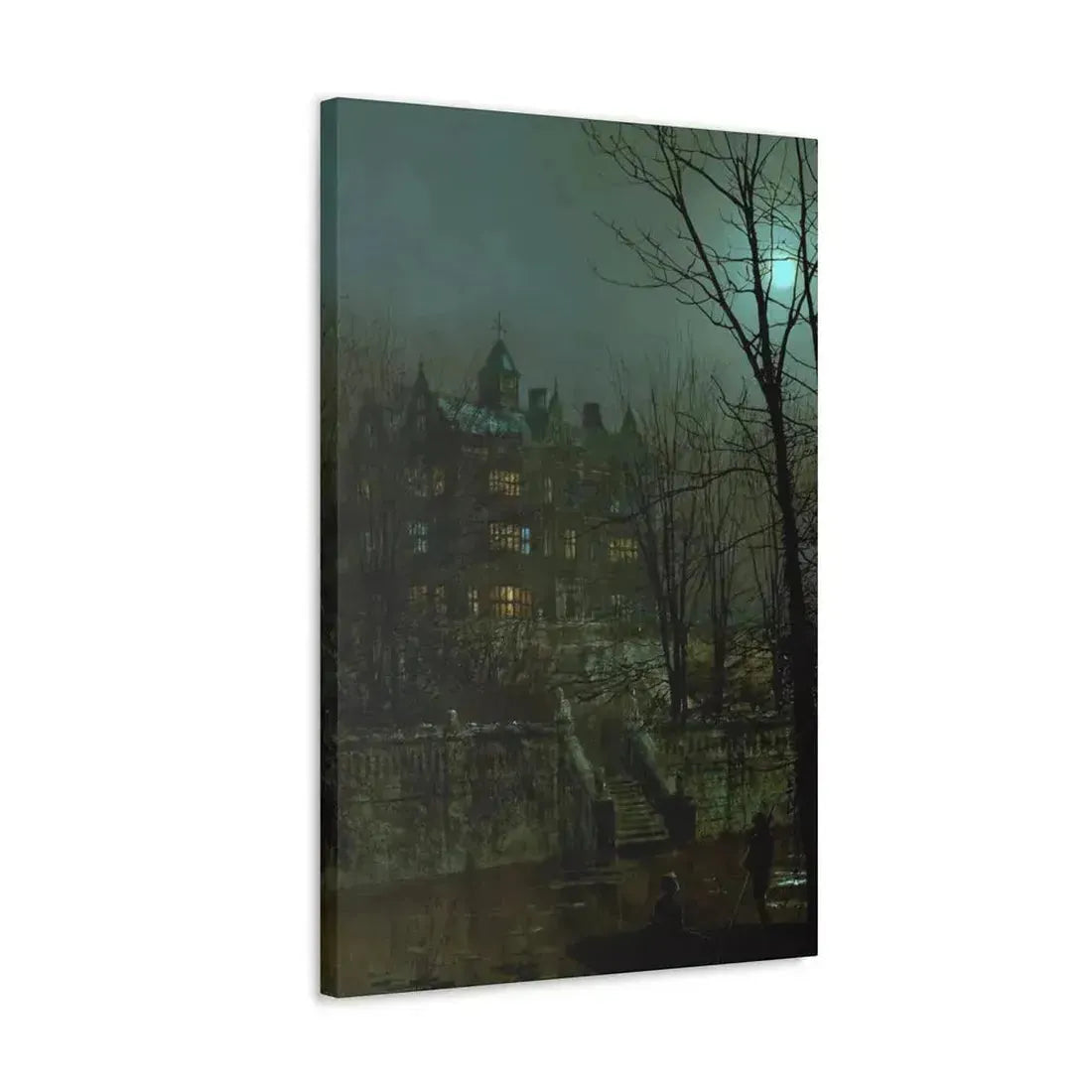 John Atkinson Grimshaw (1836-1893) Knostrop Old Hall, Leeds - 1883 - Canvas Wall Art - The Sticker Space