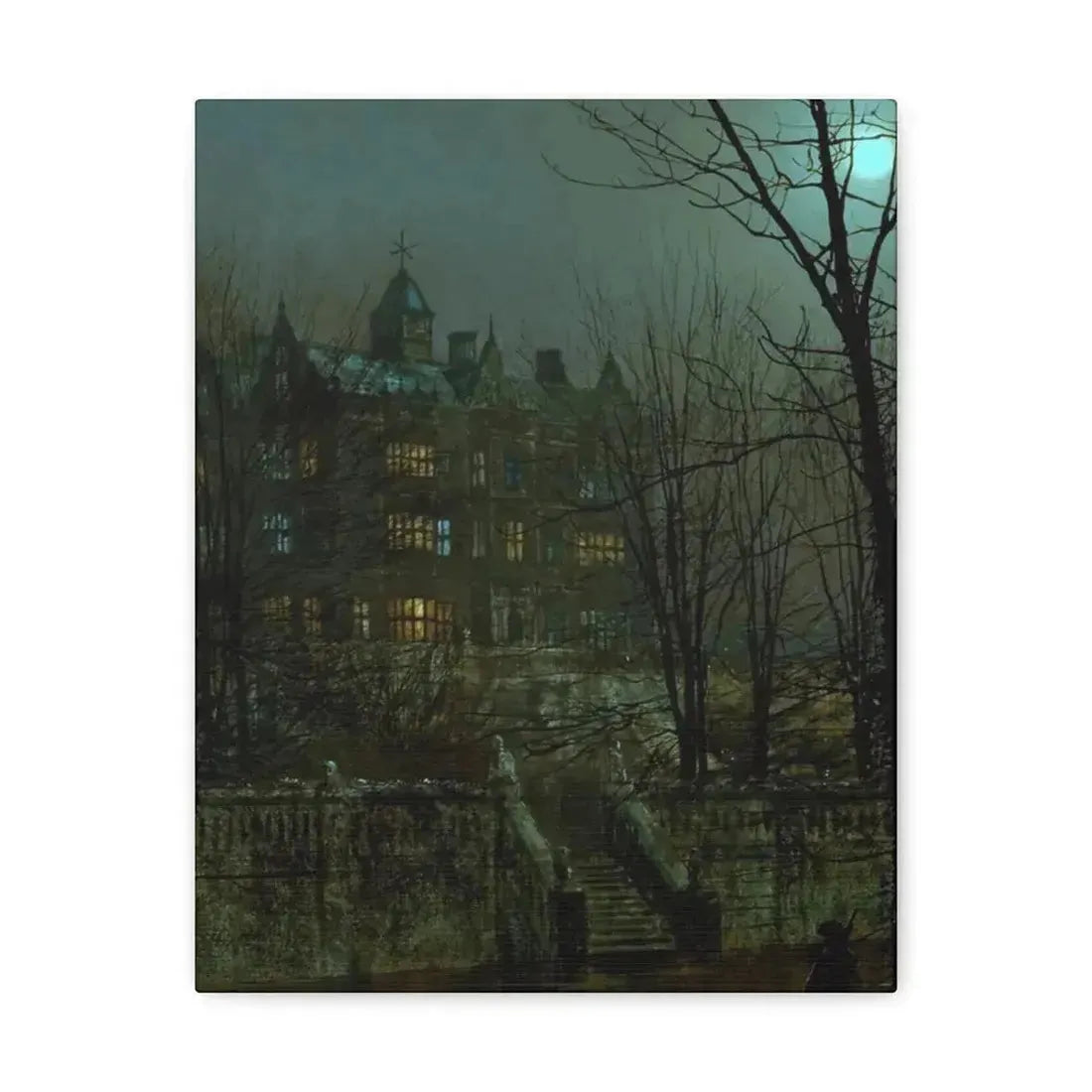 John Atkinson Grimshaw (1836-1893) Knostrop Old Hall, Leeds - 1883 - Canvas Wall Art - The Sticker Space