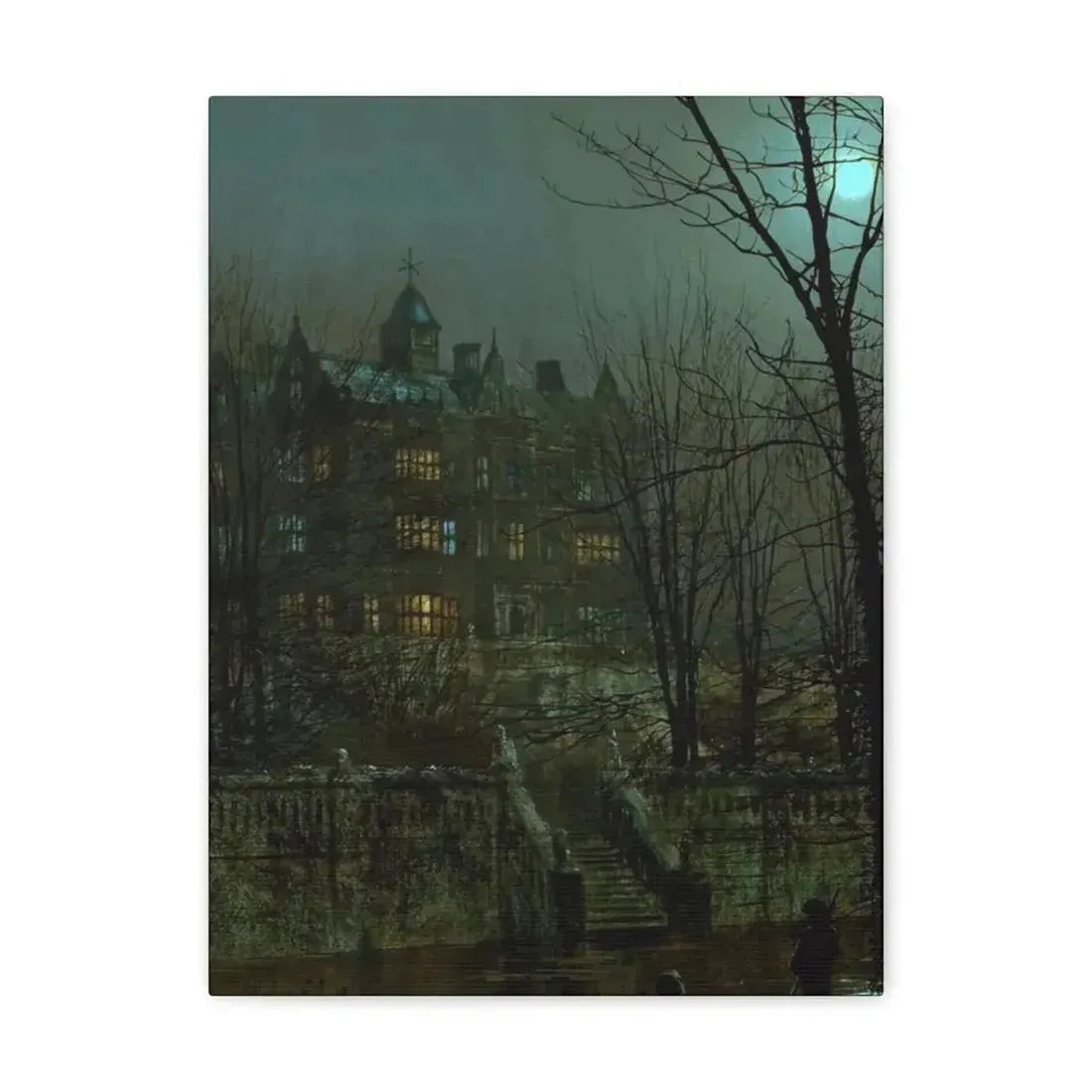 John Atkinson Grimshaw (1836-1893) Knostrop Old Hall, Leeds - 1883 - Canvas Wall Art - The Sticker Space