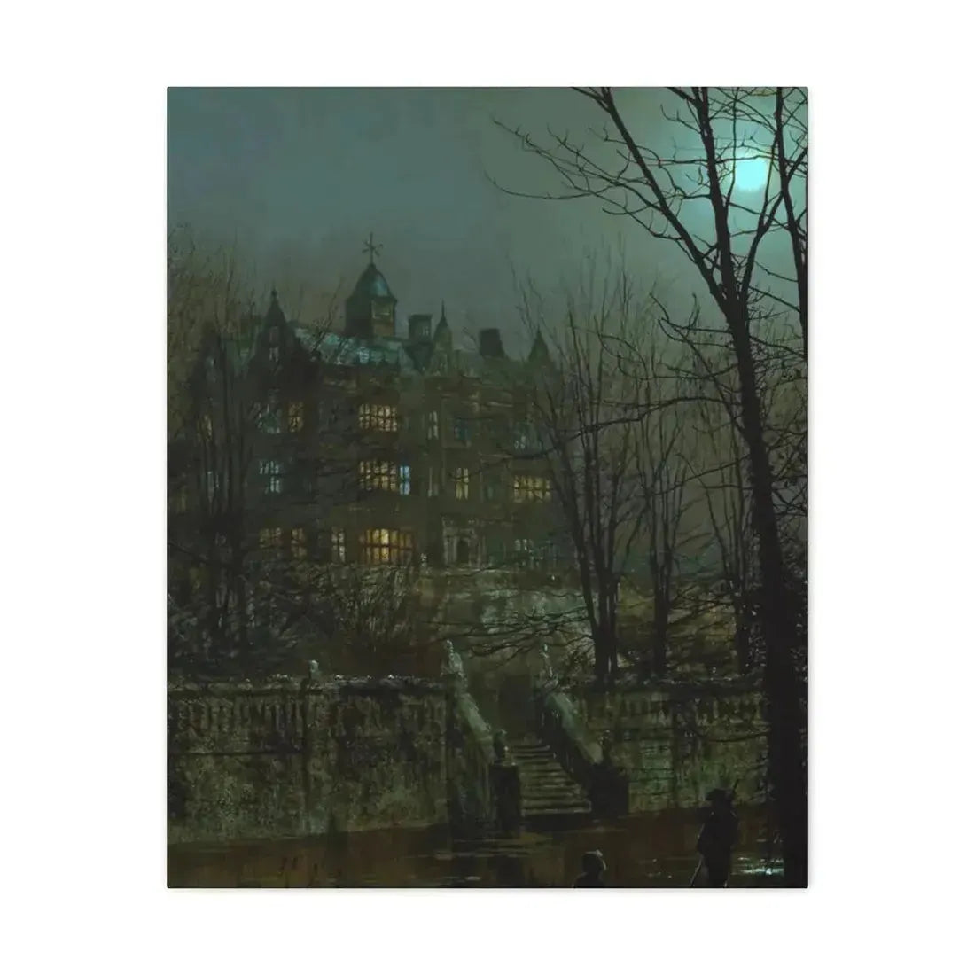 John Atkinson Grimshaw (1836-1893) Knostrop Old Hall, Leeds - 1883 - Canvas Wall Art - The Sticker Space