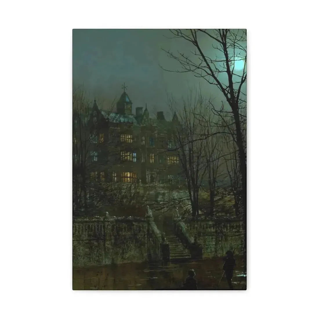 John Atkinson Grimshaw (1836-1893) Knostrop Old Hall, Leeds - 1883 - Canvas Wall Art - The Sticker Space