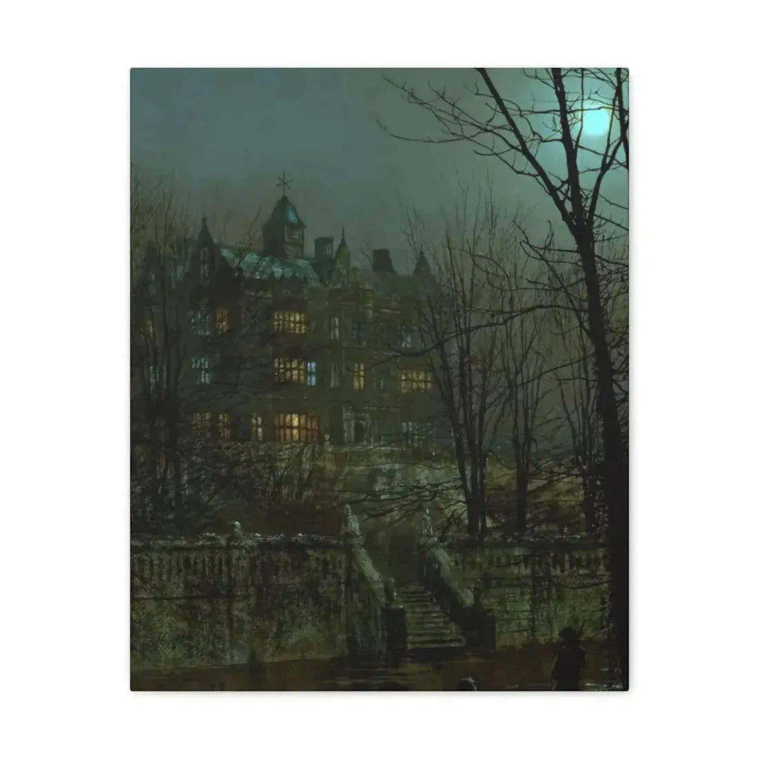 John Atkinson Grimshaw (1836-1893) Knostrop Old Hall, Leeds - 1883 - Canvas Wall Art - The Sticker Space