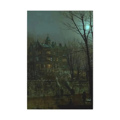 John Atkinson Grimshaw (1836-1893) Knostrop Old Hall, Leeds - 1883 - Canvas Wall Art - The Sticker Space