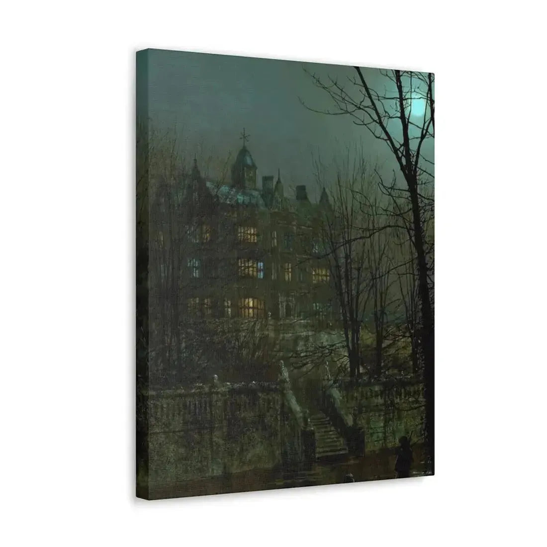 John Atkinson Grimshaw (1836-1893) Knostrop Old Hall, Leeds - 1883 - Canvas Wall Art - The Sticker Space