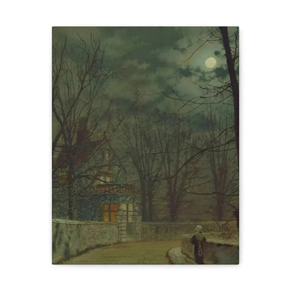 John Atkinson Grimshaw (1836-1893) Lea Hurst, Kent - Canvas Wall Art 11″ x 14″ 1.25" - The Sticker Space