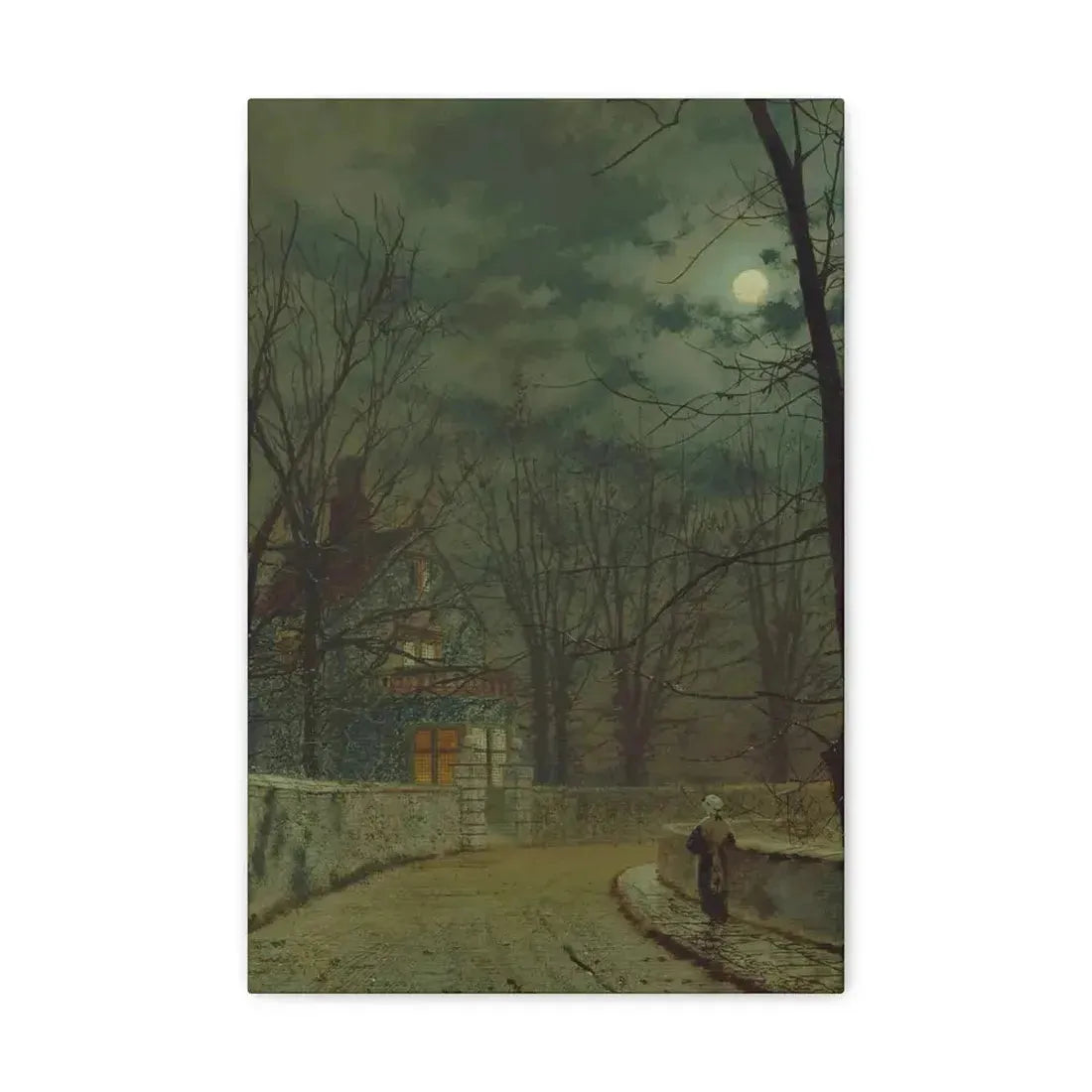 John Atkinson Grimshaw (1836-1893) Lea Hurst, Kent - Canvas Wall Art 12" x 18" 1.25" - The Sticker Space