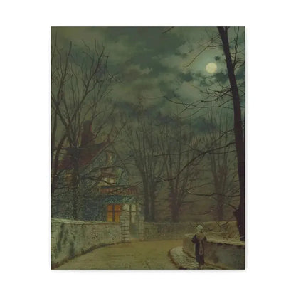 John Atkinson Grimshaw (1836-1893) Lea Hurst, Kent - Canvas Wall Art 16″ x 20″ 1.25" - The Sticker Space